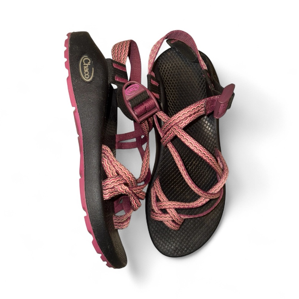 Chaco Women's Black and Pink Strappy Sandals
